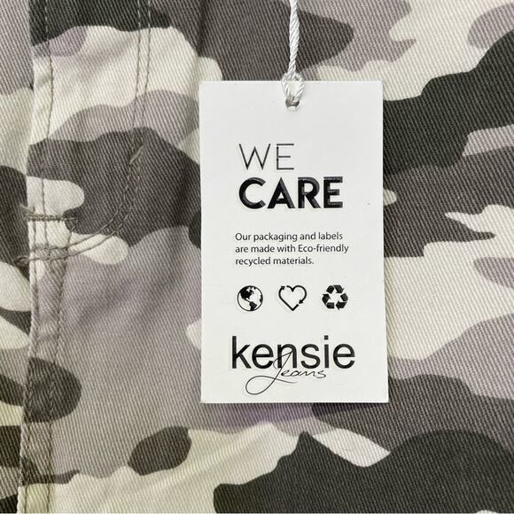 Camo Mini Skirt NWT Kensie Jeans Sz 4/27 Camouflage Distressed Denim Skirt - Picture 3 of 9